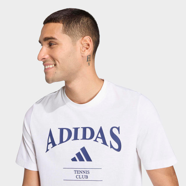 Heritage Tennis Graphic T-Shirt - White - fabric detail